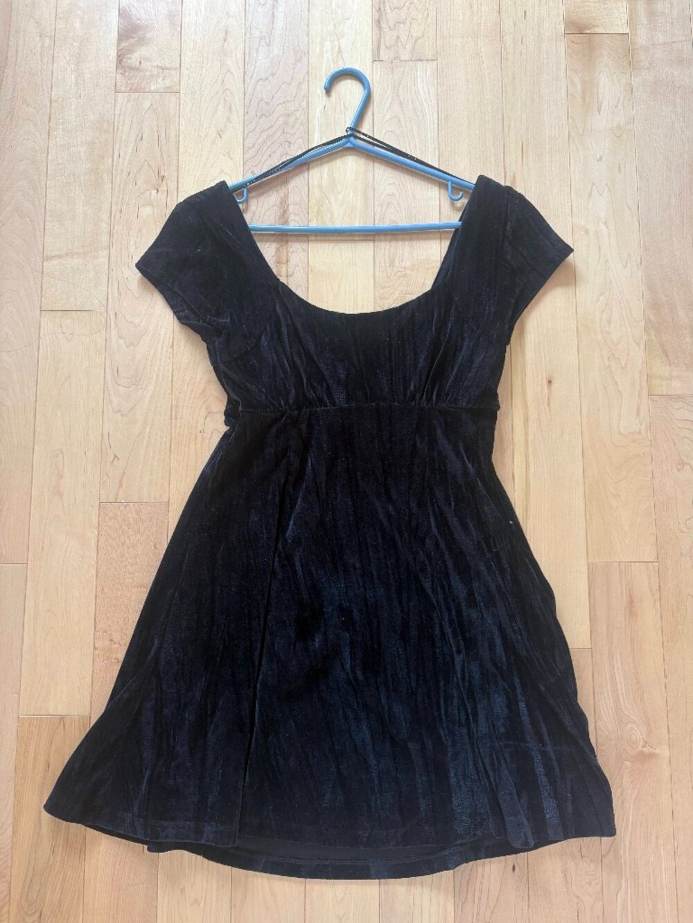 black velvet square neck dress